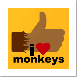 I Love Monkeys Posters and Art